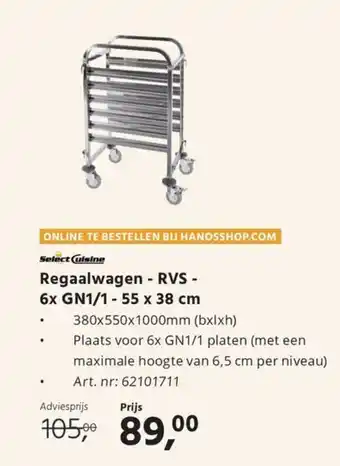 HANOS Regaalwagen RVS aanbieding