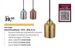 HANOS Warmhoudlamp RVS aanbieding