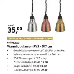 HANOS Warmhoudlamp RVS aanbieding