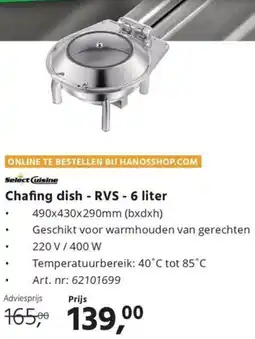 HANOS Chafing dish RVS aanbieding
