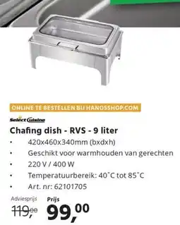 HANOS Chafing dish RVS aanbieding