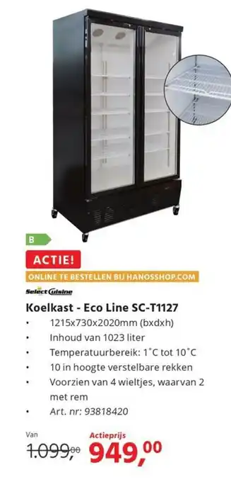 HANOS Koelkast Eco Line SC T1127 aanbieding