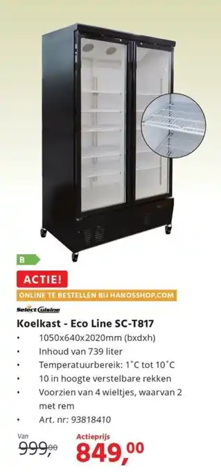 HANOS Koelkast Eco Line SC T817 aanbieding
