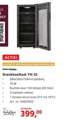 HANOS Drankkoelkast YH 32 aanbieding