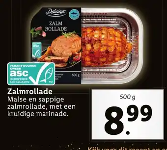 Lidl Delicieux Zalmrollade 500g aanbieding