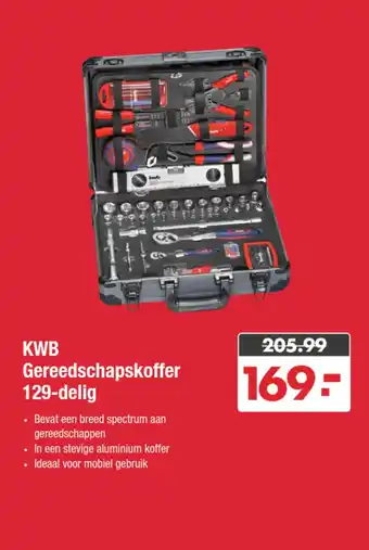 Enorm KWB Gereedschapskoffer 129 delig aanbieding
