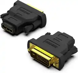 Amazon BENFEI DVI naar HDMI-adapter, bidirectionele (DVI-D) naar HDMI exclusief met verguld snoer, 2 stuks aanbieding