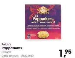 HANOS Patak's Pappadums aanbieding