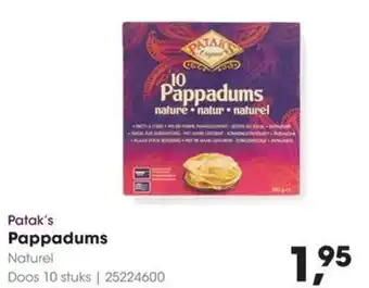 HANOS Patak's Pappadums aanbieding