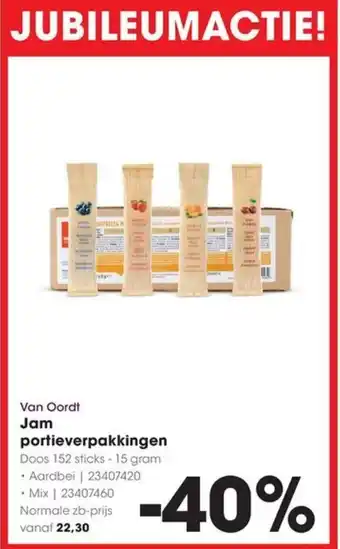 HANOS Van Oordt Jam portieverpakkingen aanbieding