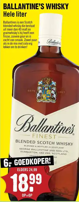 Dirck 3 Ballantine's whisky aanbieding