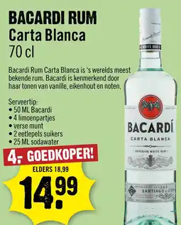 Dirck 3 Bacardi rum carta blanca aanbieding