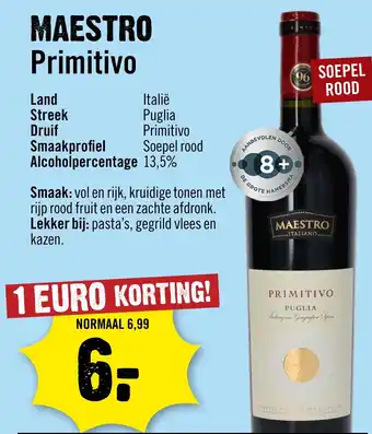 Dirck 3 Maestro primitivo aanbieding