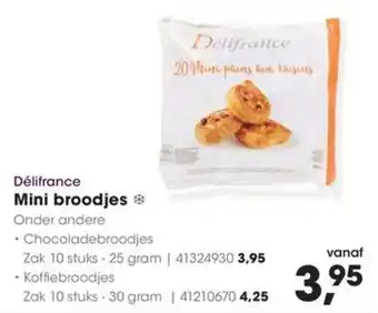 HANOS Délifrance Mini broodjes Chocoladebroodjes aanbieding