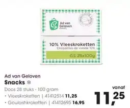 HANOS Ad van Geloven Snacks Vleeskroketten aanbieding
