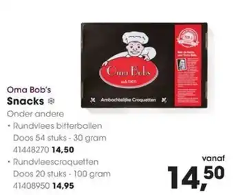 HANOS Oma Bob's Snacks Rundvlees bitterballen aanbieding