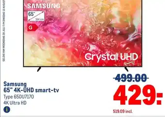 Makro Samsung 65 4K-UHD smart-tv aanbieding