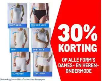 Makro OP ALLE FORM'S DAMES-EN HEREN- ONDERMODE aanbieding