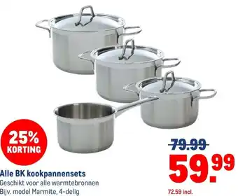 Makro Alle BK kookpannensets aanbieding