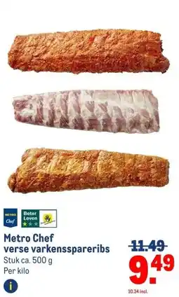 Makro Metro Chef verse varkensspareribs aanbieding