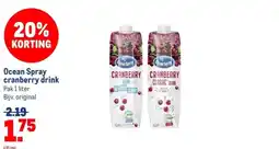 Makro Ocean Spray cranberry drink aanbieding