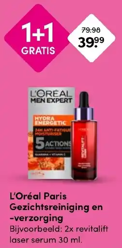 Drogisterij Visser L'Oréal Paris Gezichtsreiniging en verzorging aanbieding