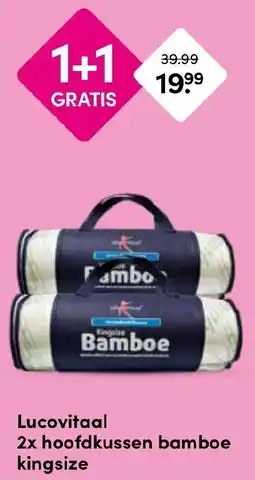 Drogisterij Visser Lucovitaal 2x hoofdkussen bamboe kingsize aanbieding