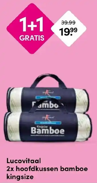 Drogisterij Visser Lucovitaal 2x hoofdkussen bamboe kingsize aanbieding