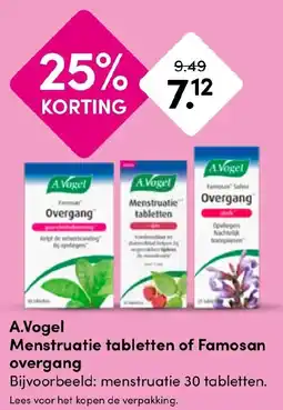Drogisterij Visser A.Vogel Menstruatie tabletten of Famosan overgang aanbieding