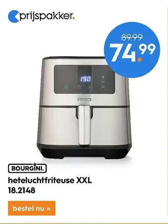 Blokker Bourgini Heteluchtfriteuse XXL 18.2148 aanbieding