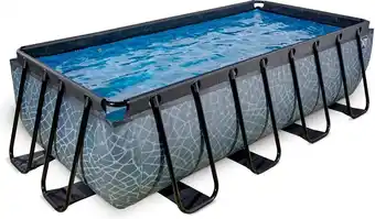 Bol.com EXIT Stone zwembad 400x200x100cm met filterpomp - grijs aanbieding