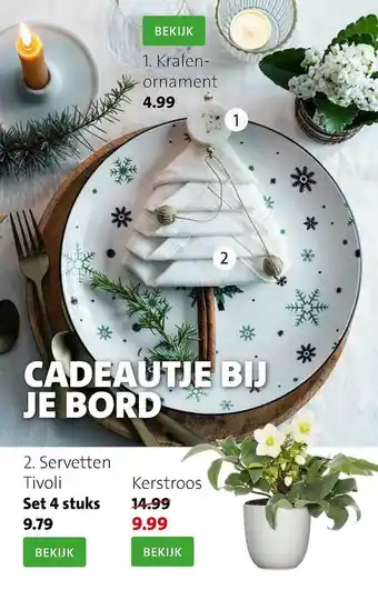 Intratuin Kralen Ornament, Servetten Tivoli Of Kerstroos aanbieding