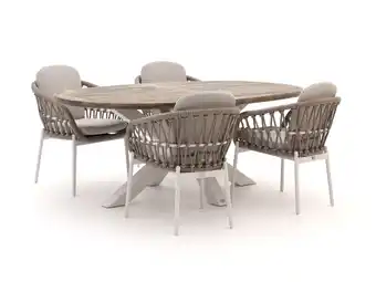 Kees Smit Bellagio Cupello/ROUGH-Y Ellips 200cm dining tuinset 5-delig stapelbaar aanbieding
