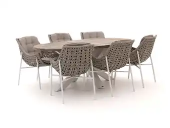 Kees Smit Manifesto Novara /ROUGH-Y 200cm dining tuinset 7-delig aanbieding