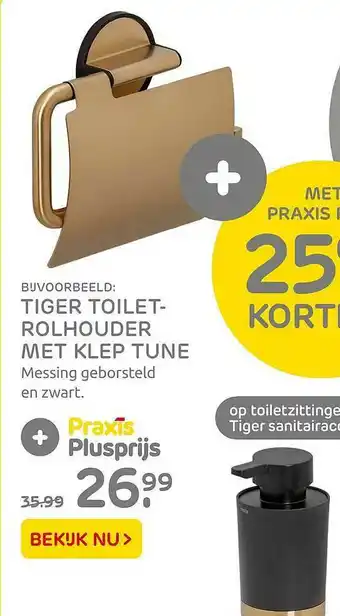 Praxis Tiger Toiletrolhouder Met Klep Tune aanbieding