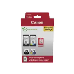 MediaMarkt Canon Pg-575/cl-576 Inktcartridges Zwart En Kleur +gp5014x6 Fotopapier Origineel Multicolor aanbieding