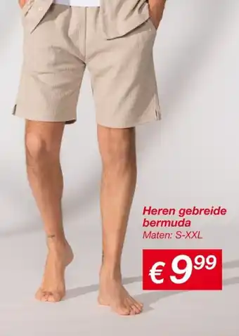 Kik Heren gebreide bermuda aanbieding
