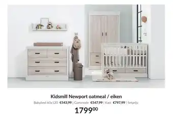 Babypark Kidsmill Newport oatmeal / eiken aanbieding