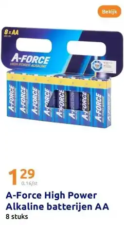 Action A-Force High Power Alkaline batterijen AA aanbieding
