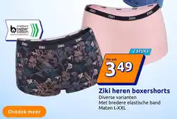 Action Ziki heren boxershorts aanbieding