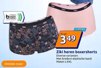 Action Ziki heren boxershorts aanbieding