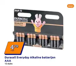 Action Duracell Everyday Alkaline batterijen AAA aanbieding