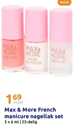 Action Max & More French manicure nagellak set aanbieding