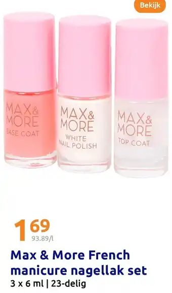 Action Max & More French manicure nagellak set aanbieding