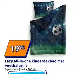 Action Lazy all-in-one kinderdekbed met voetbalprint aanbieding