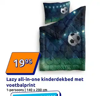 Action Lazy all-in-one kinderdekbed met voetbalprint aanbieding