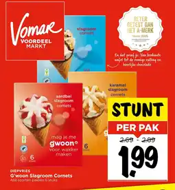 Vomar Voordeelmarkt G'woon Slagroom Cornets aanbieding