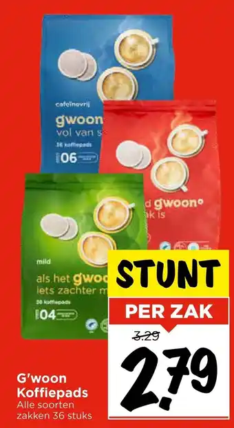 Vomar Voordeelmarkt G'woon Koffiepads aanbieding