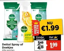 Vomar Voordeelmarkt Dettol Spray of Doekjes aanbieding