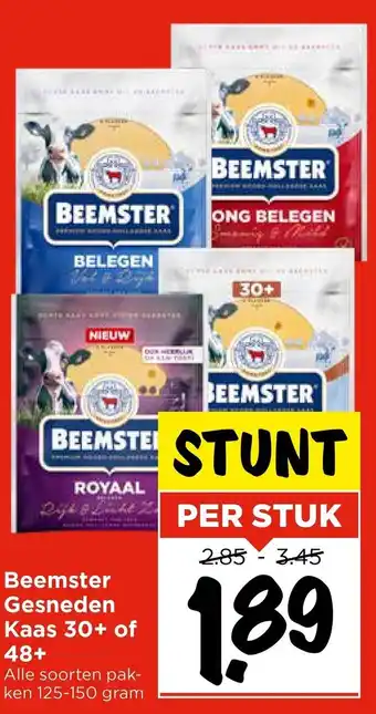 Vomar Voordeelmarkt Beemster Gesneden Kaas 30+ of 48+ aanbieding